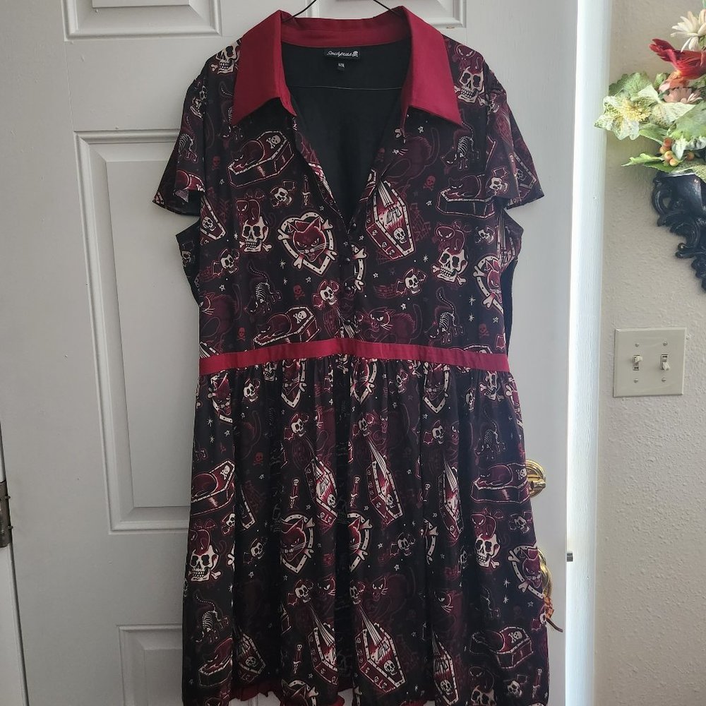 Red and Black Dress - Cat Lady - Sourpuss - US Size 22